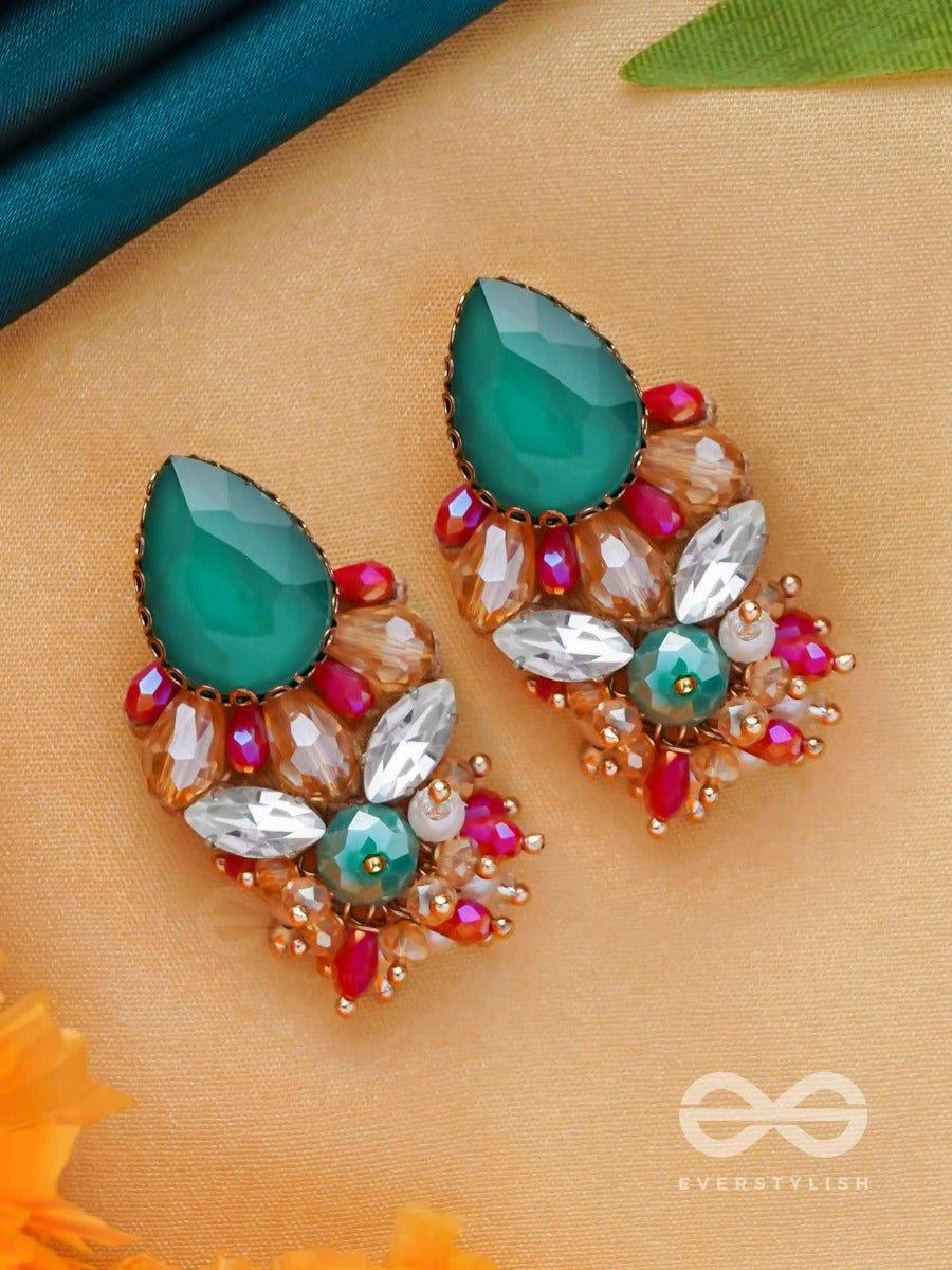 Ratnaadhya - Abounding In Jewels - Stones And Beads Embroidered Earrings