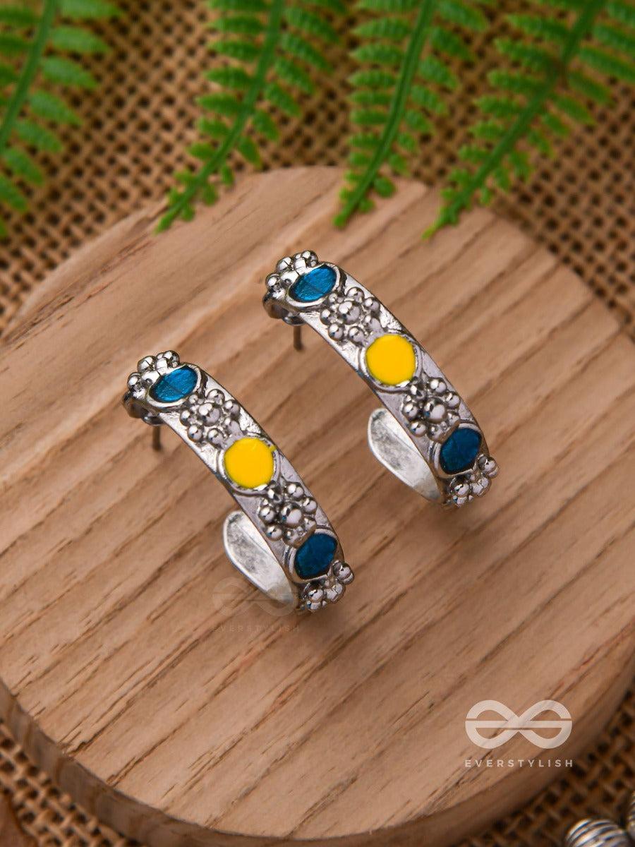 The Sapphire Sunshine - Casual Silver Earrings