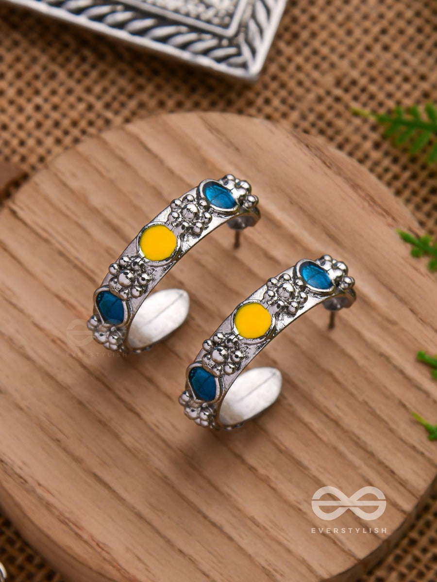 The Sapphire Sunshine - Casual Silver Earrings