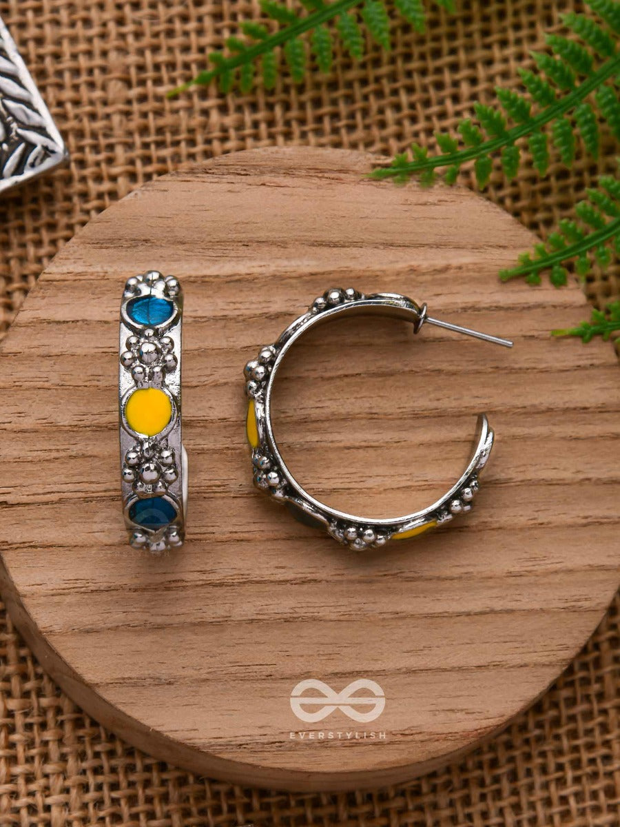 The Sapphire Sunshine - Casual Silver Earrings