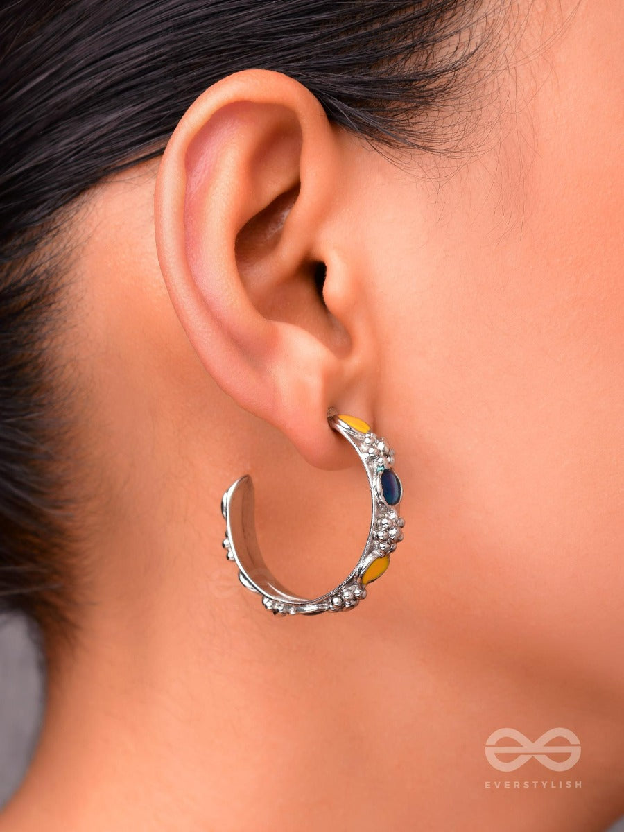 The Sapphire Sunshine - Casual Silver Earrings