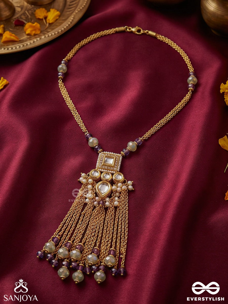 Vyushti - The First Gleam - Beads, Polki And Kundan Finished Neckpiece With Anti-Tarnish Coating