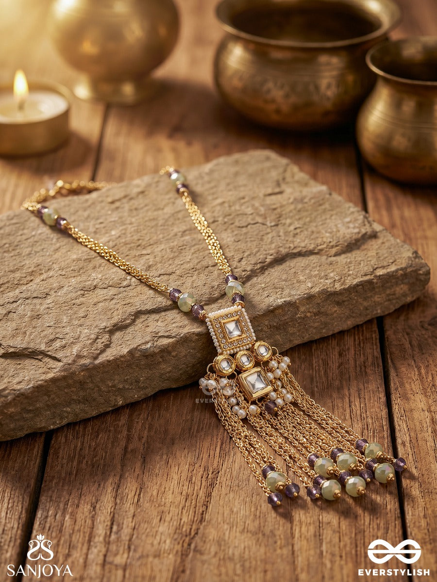 Vyushti - The First Gleam - Beads, Polki And Kundan Finished Neckpiece With Anti-Tarnish Coating
