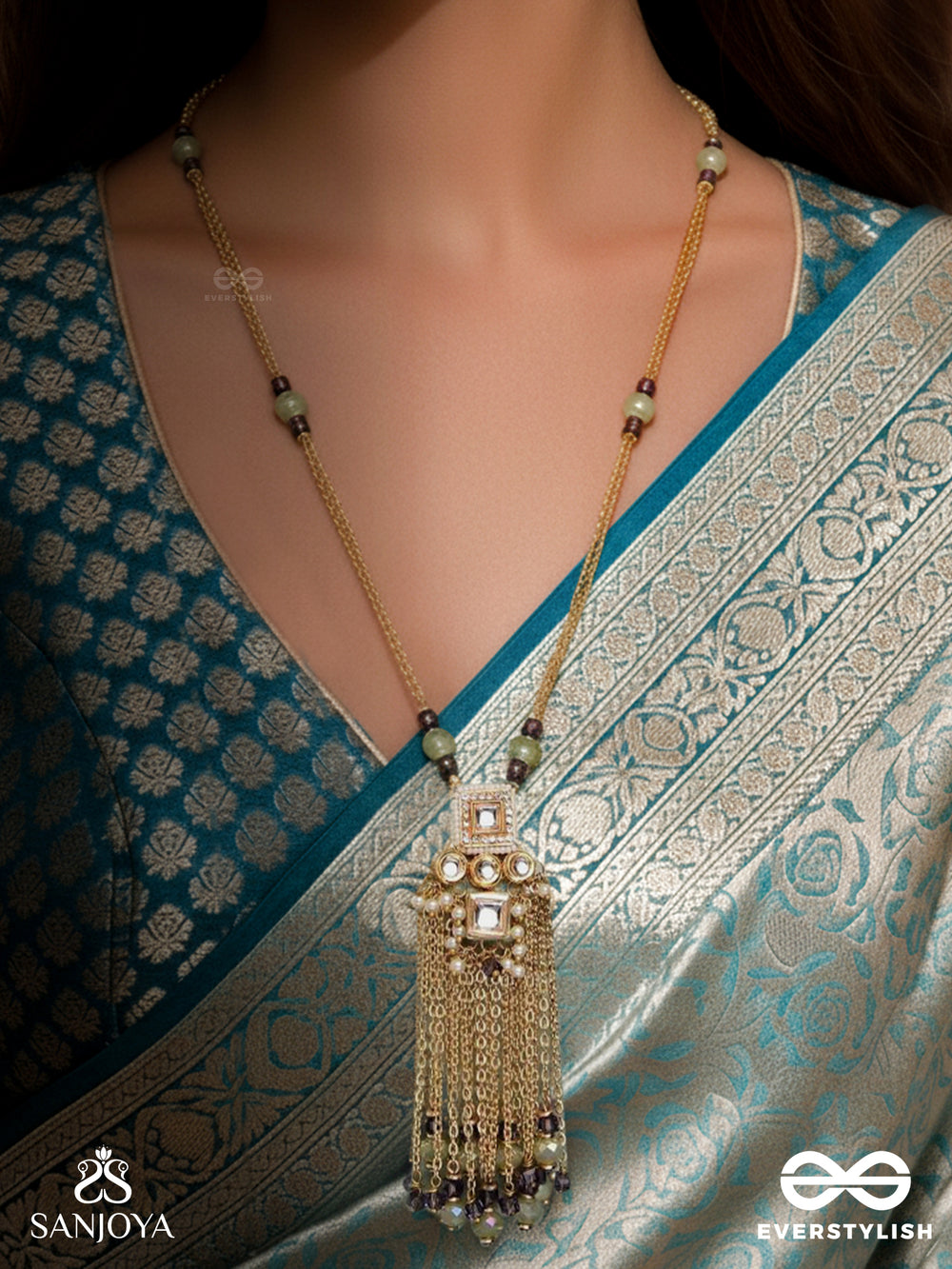 Vyushti - The First Gleam - Beads, Polki And Kundan Finished Neckpiece With Anti-Tarnish Coating