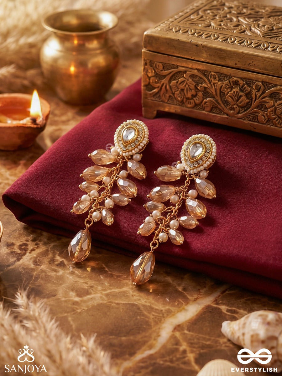 Svaru - The Sunshine Carnival - Golden Embellished Polki And Kundan Earrings