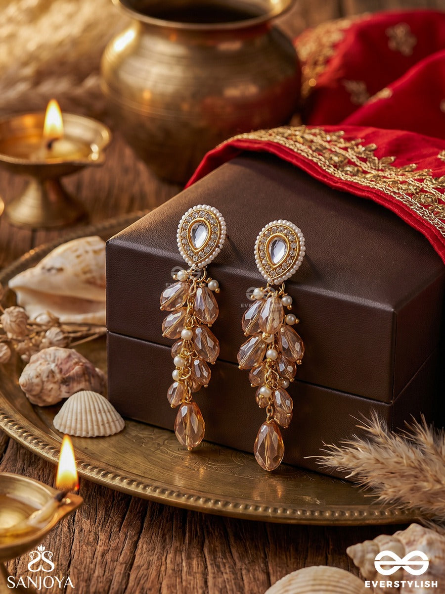 Svaru - The Sunshine Carnival - Golden Embellished Polki And Kundan Earrings