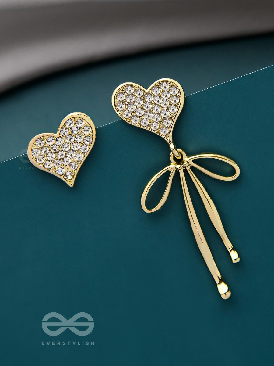 Lustrous Loveblooms - Golden Sparkling Earrings