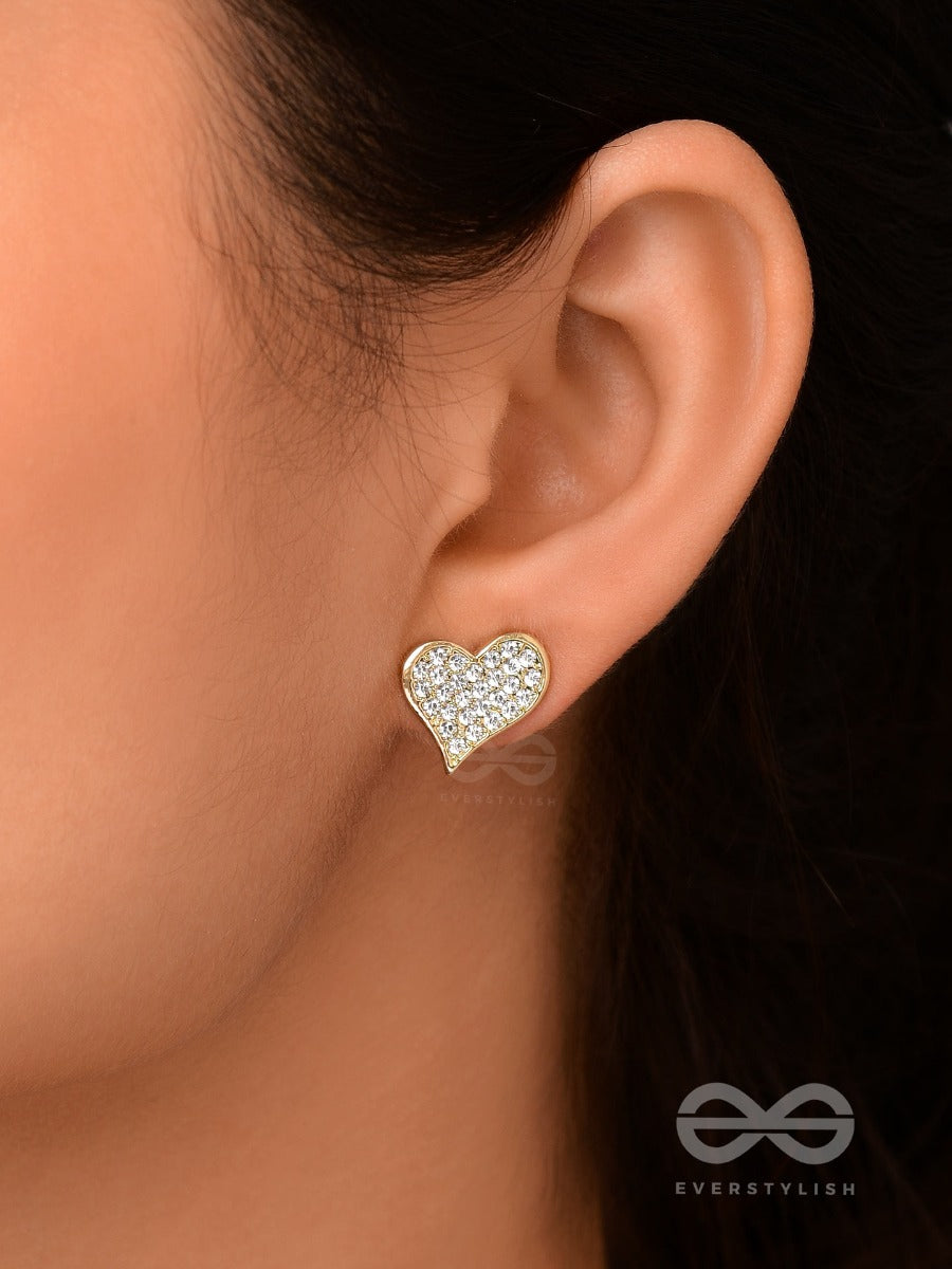 Lustrous Loveblooms - Golden Sparkling Earrings