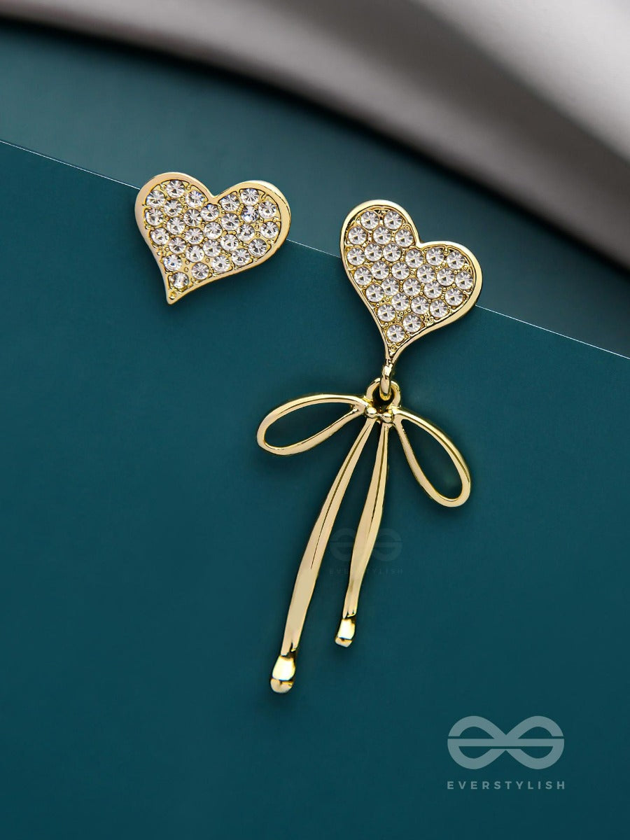 Lustrous Loveblooms - Golden Sparkling Earrings