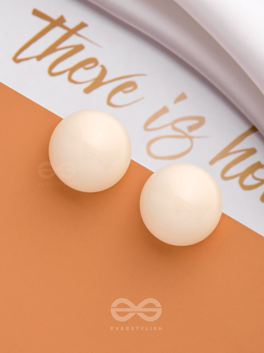 Hoppin' Happiness - White Statement Stud Earrings
