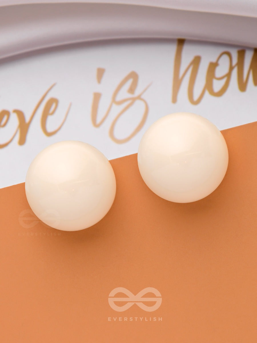 Hoppin' Happiness - White Statement Stud Earrings