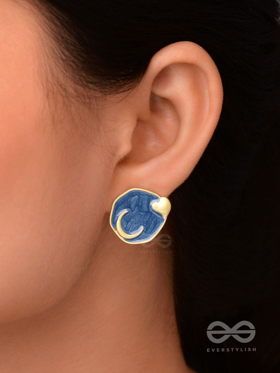 Daydreams & Nightskies - Golden Enamelled Stud Earrings