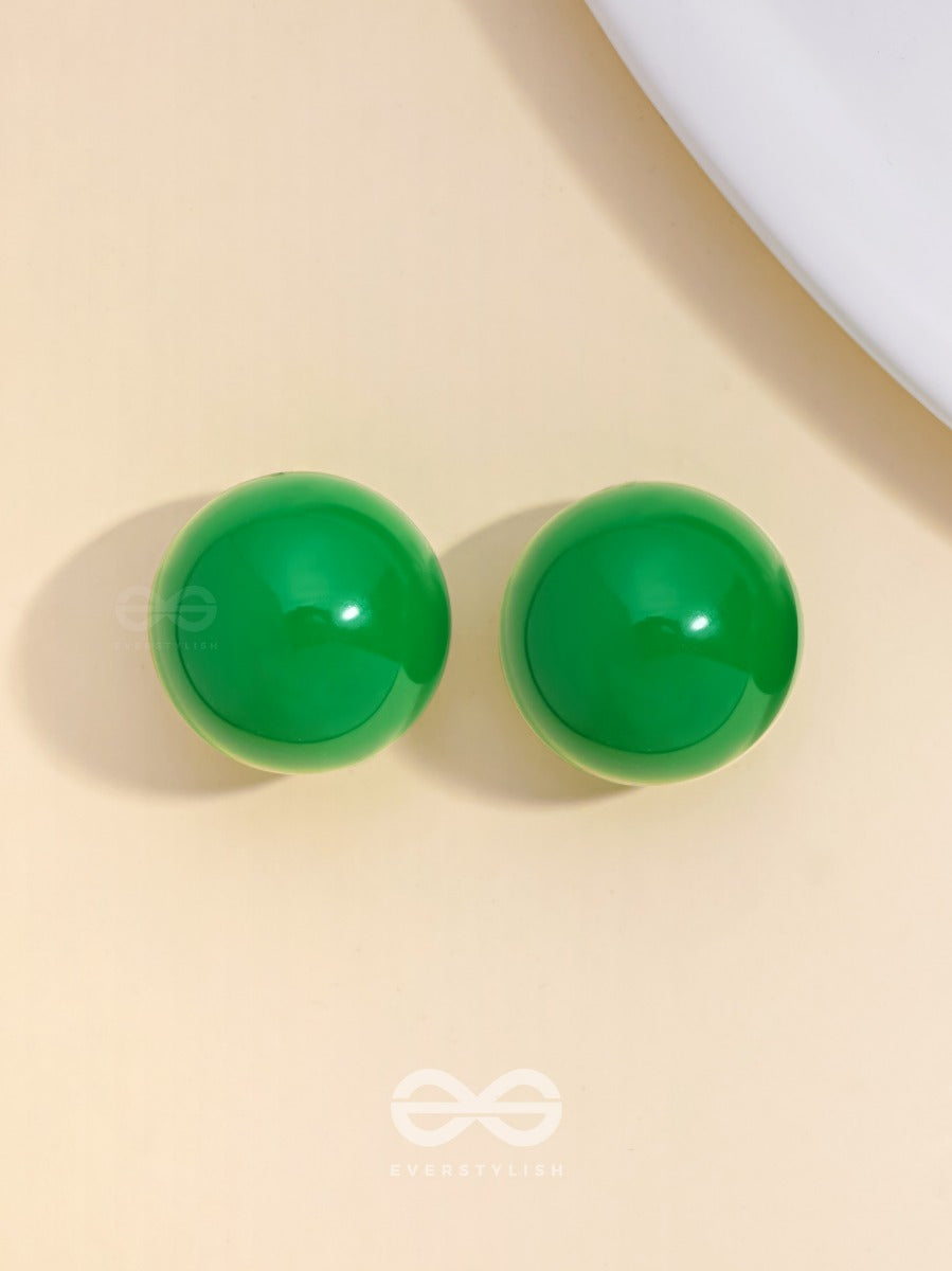 Hoppin' Happiness - Green Statement Stud Earrings