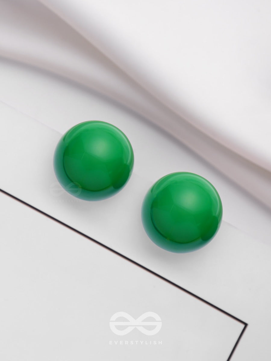 Hoppin' Happiness - Green Statement Stud Earrings