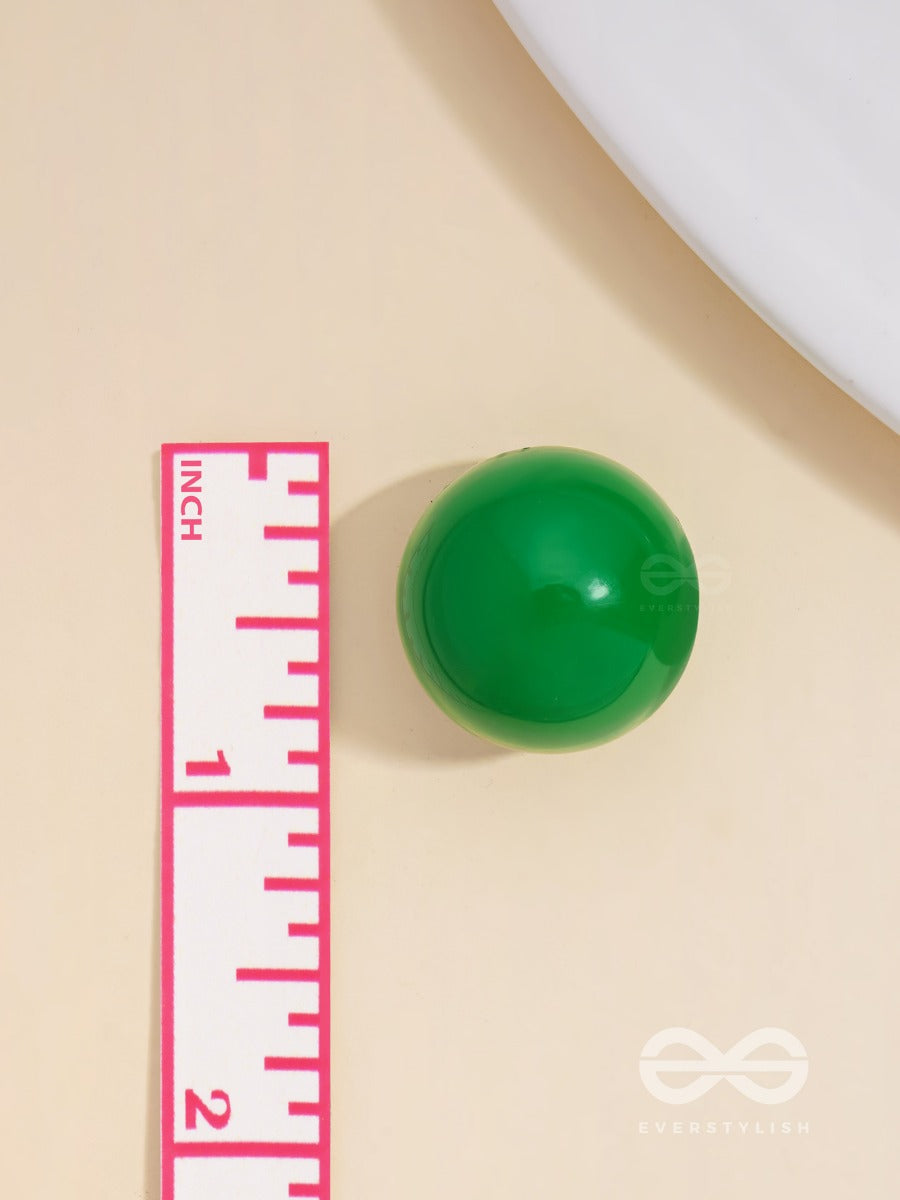 Hoppin' Happiness - Green Statement Stud Earrings