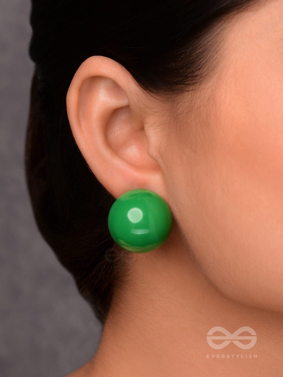 Hoppin' Happiness - Green Statement Stud Earrings