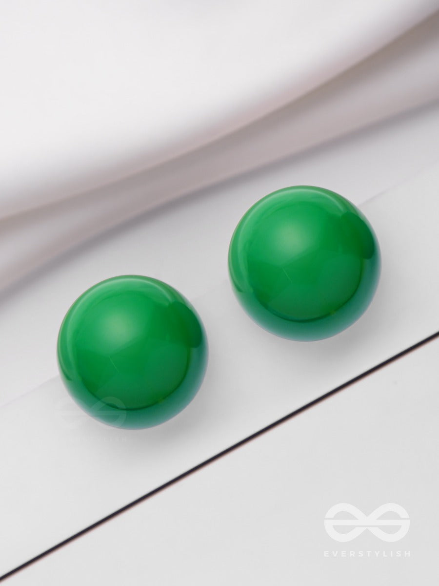 Hoppin' Happiness - Green Statement Stud Earrings