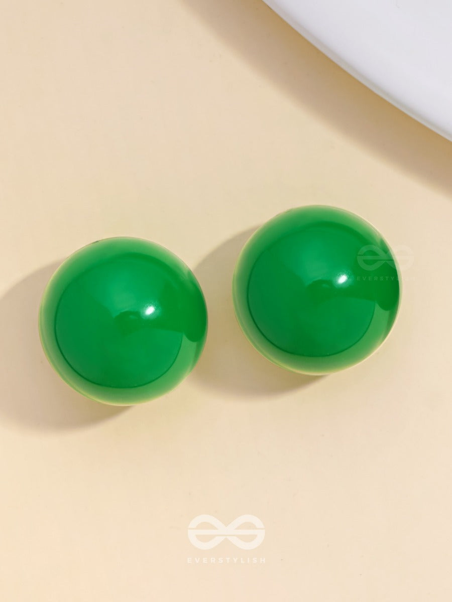 Hoppin' Happiness - Green Statement Stud Earrings