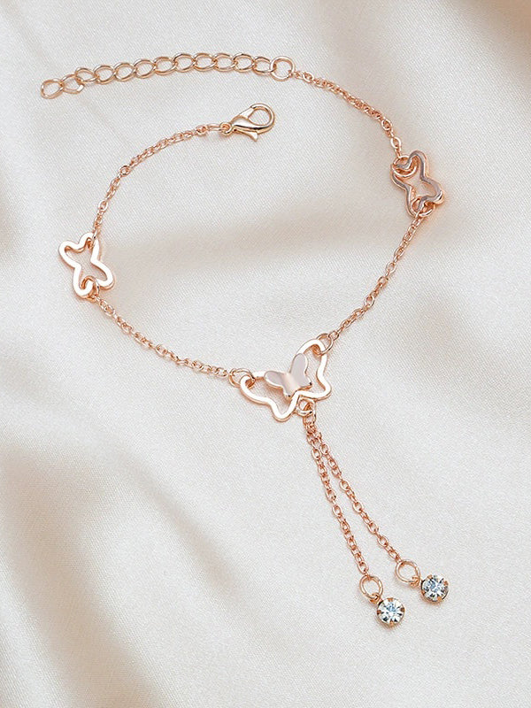 Fluttering Melodies - Casual Rosegold Anklet