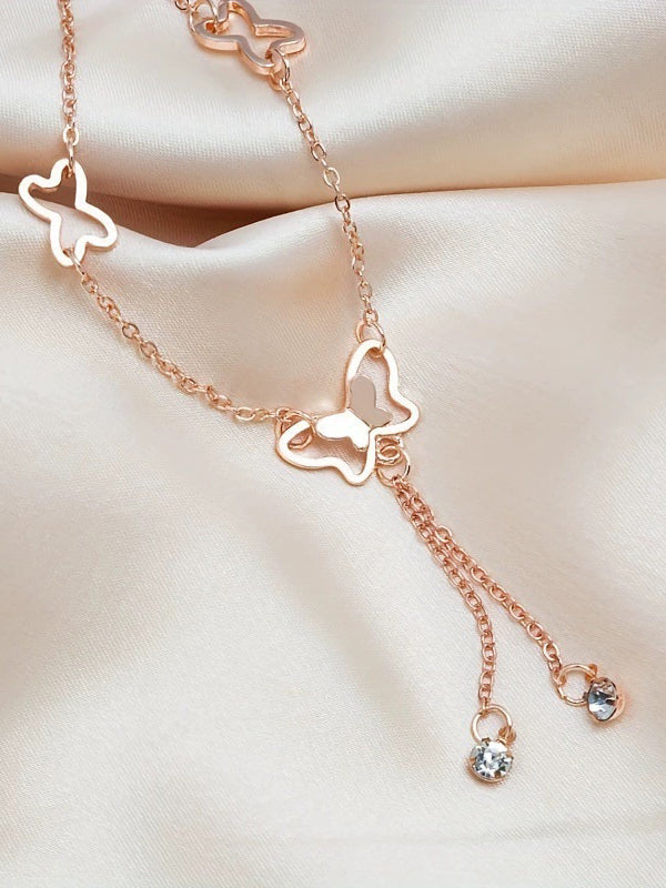 Fluttering Melodies - Casual Rosegold Anklet