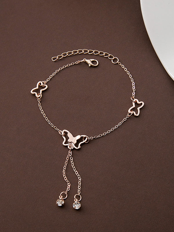 Fluttering Melodies - Casual Rosegold Anklet