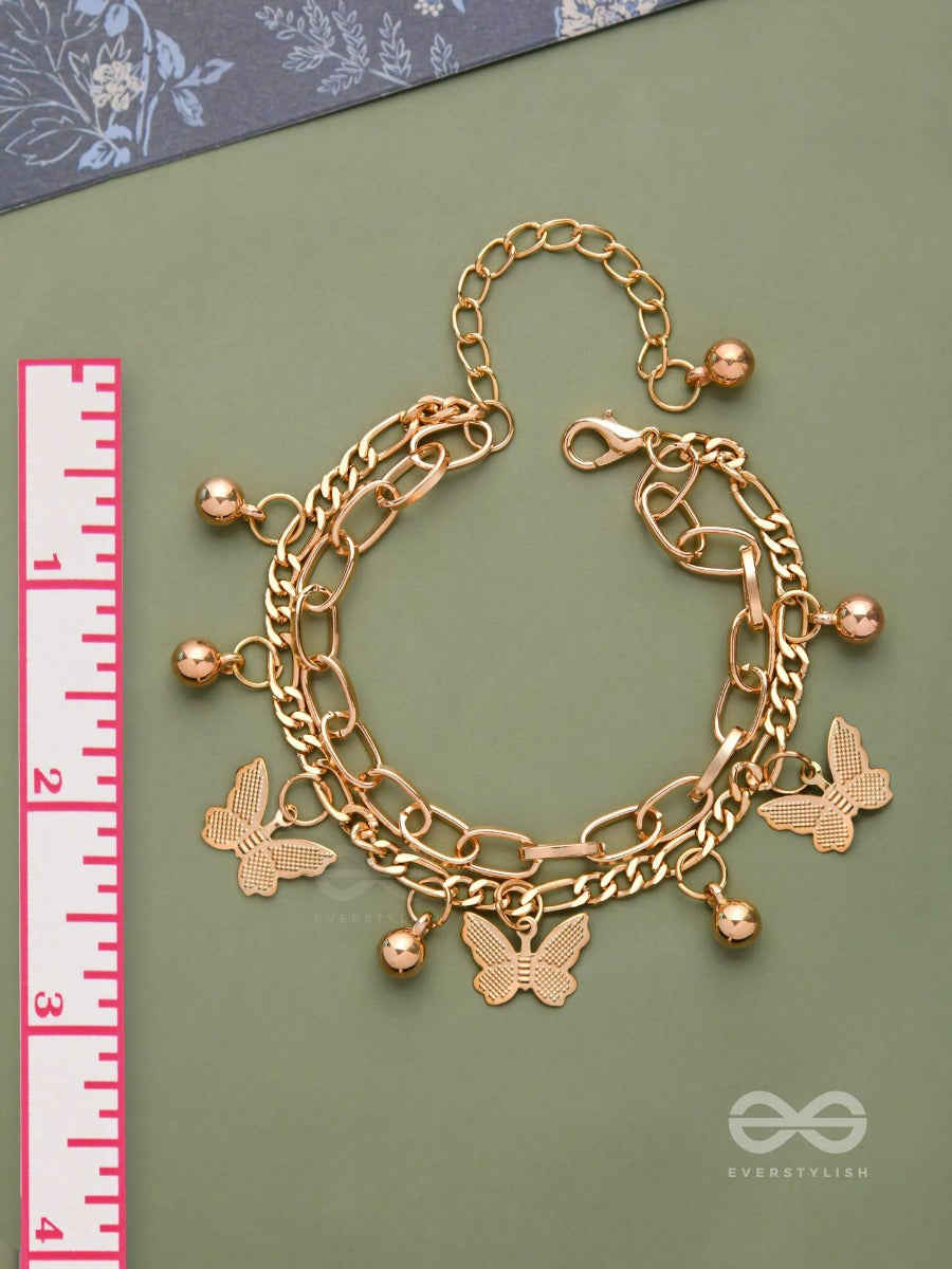 Whispering Butterfly - Golden Multilayered Bracelet