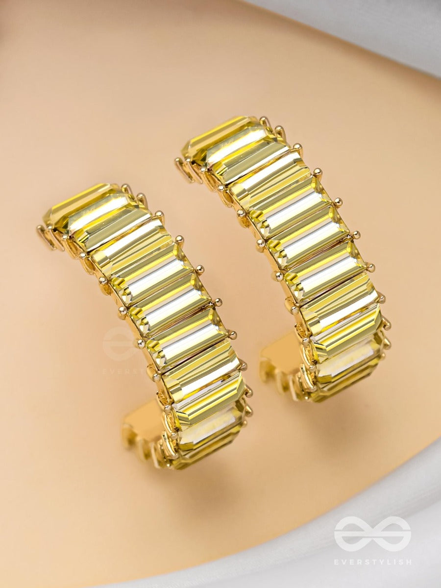 Crystal Galaxies - Golden Embellished Earrings (Golden)