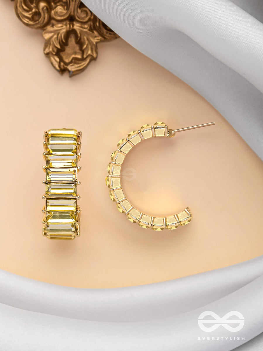 Crystal Galaxies - Golden Embellished Earrings (Golden)