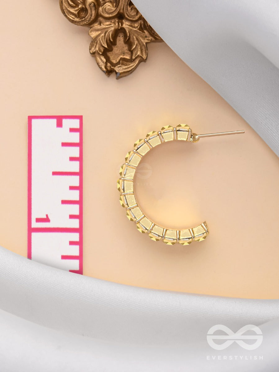 Crystal Galaxies - Golden Embellished Earrings (Golden)
