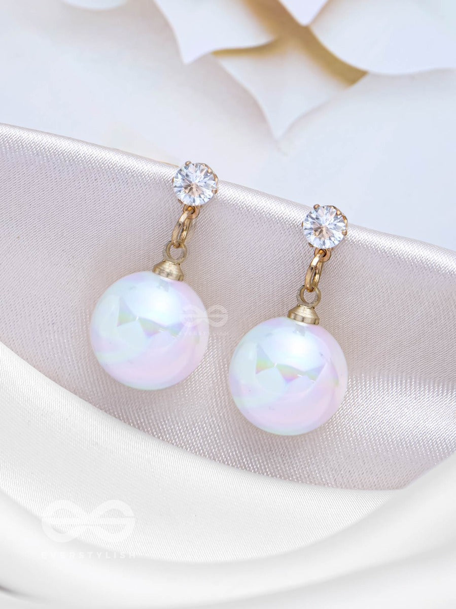 Pearly Moonshine - Golden Embellished Earrings