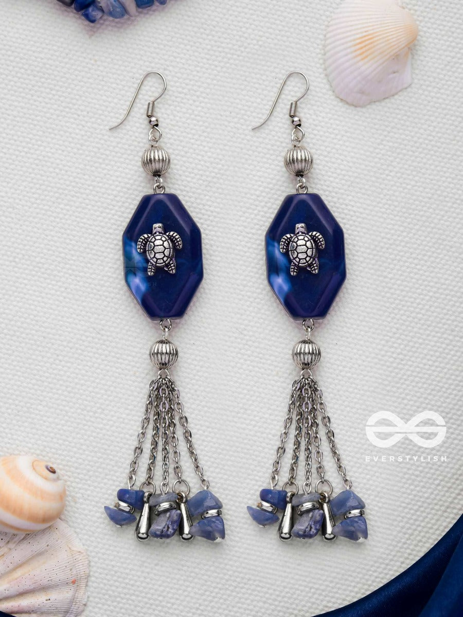 Turtle Tidings - Oxidised Embellished Earrings
