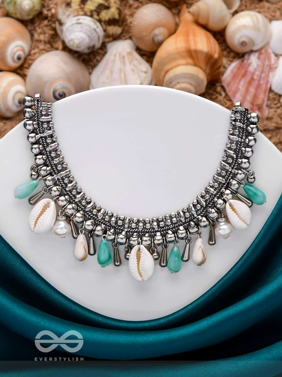 Seascape Tinsels - Oxidised Embellished Neckpiece