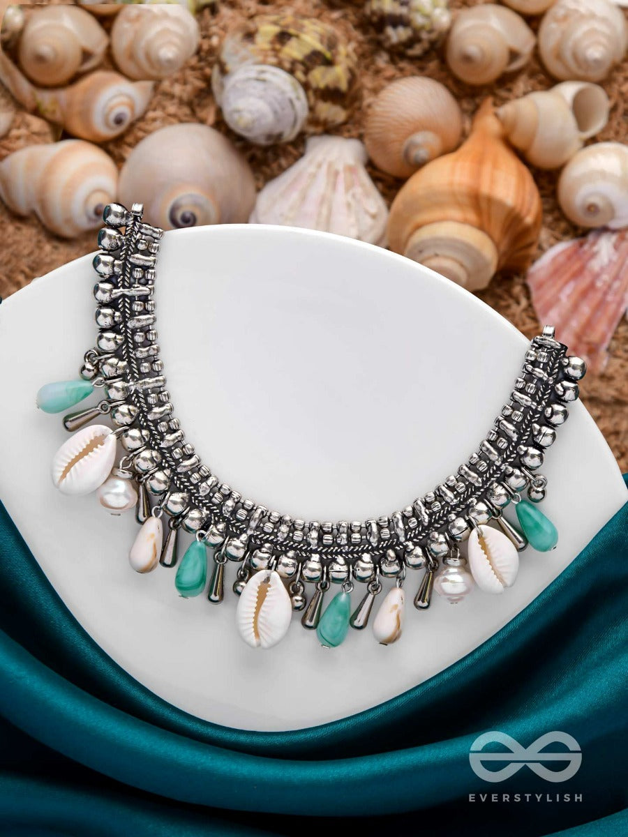 Seascape Tinsels - Oxidised Embellished Neckpiece