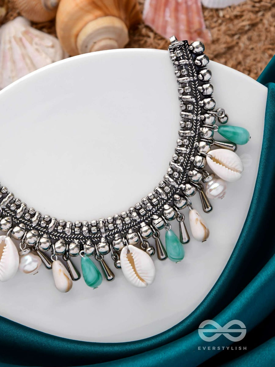 Seascape Tinsels - Oxidised Embellished Neckpiece
