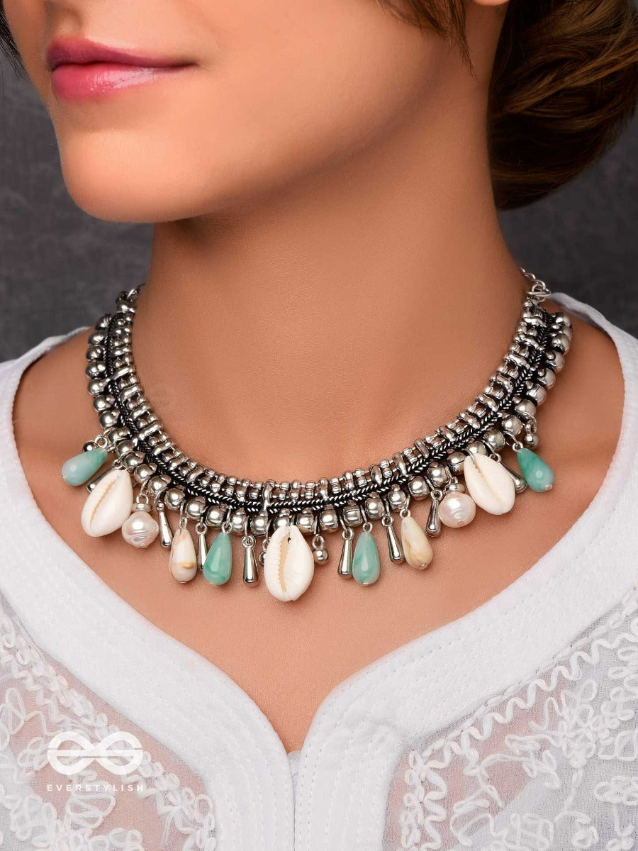 Seascape Tinsels - Oxidised Embellished Neckpiece