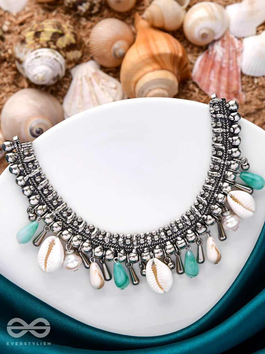 Seascape Tinsels - Oxidised Embellished Neckpiece