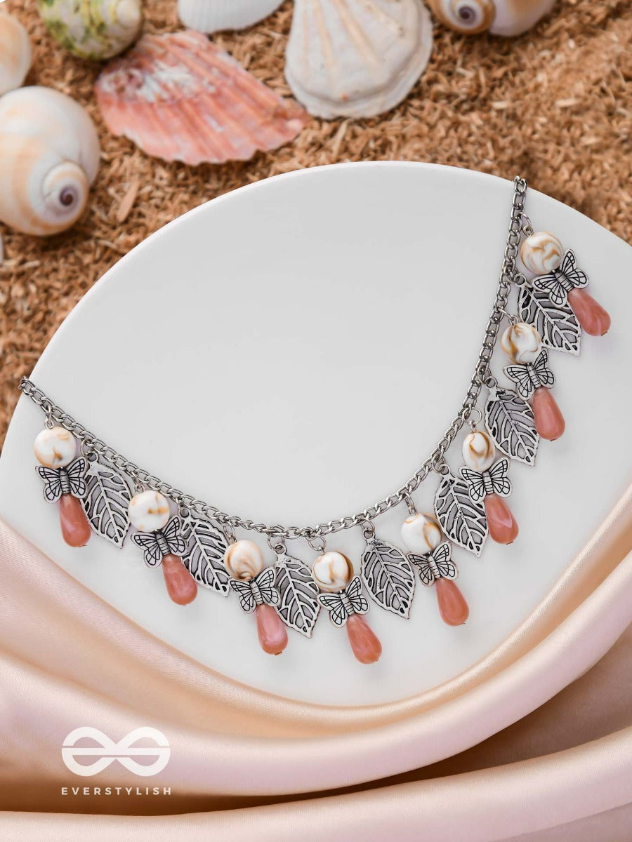 Butterfly Grooves - Statement Silver Neckpiece