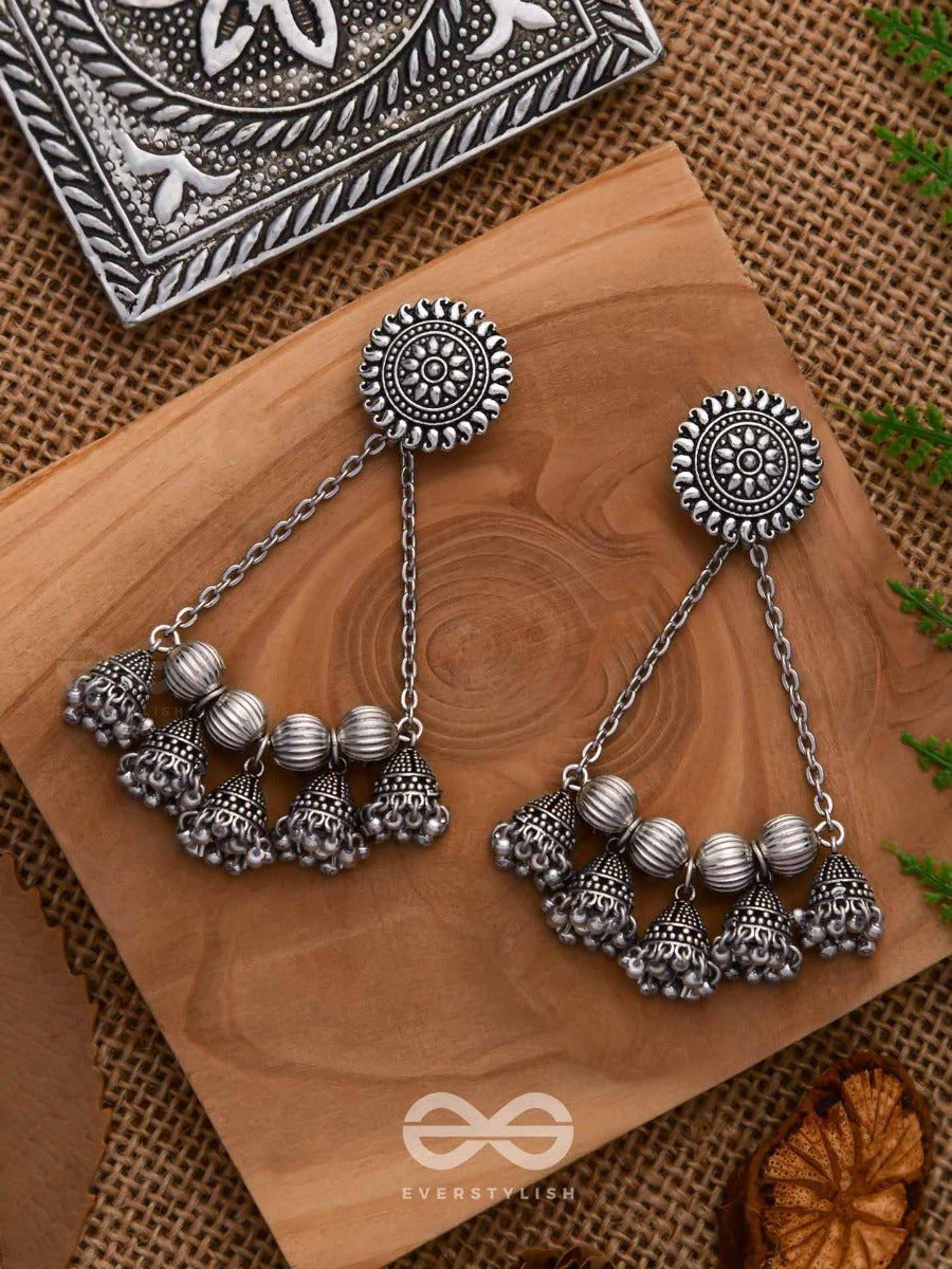 Mystic Moon Shadows - Statement Oxidised Earrings
