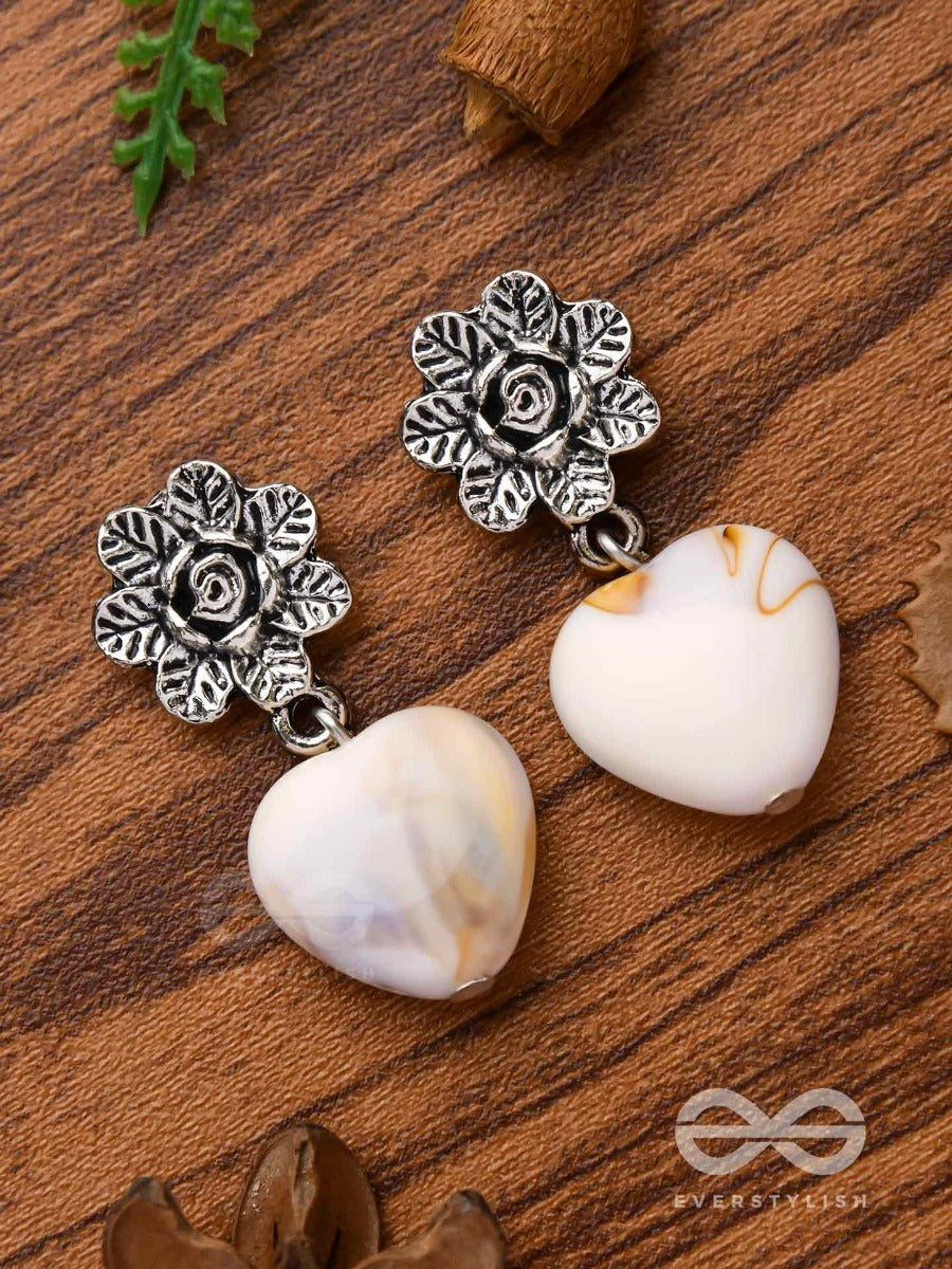 The Heart's Desire - Oxidised Embellished Earrings