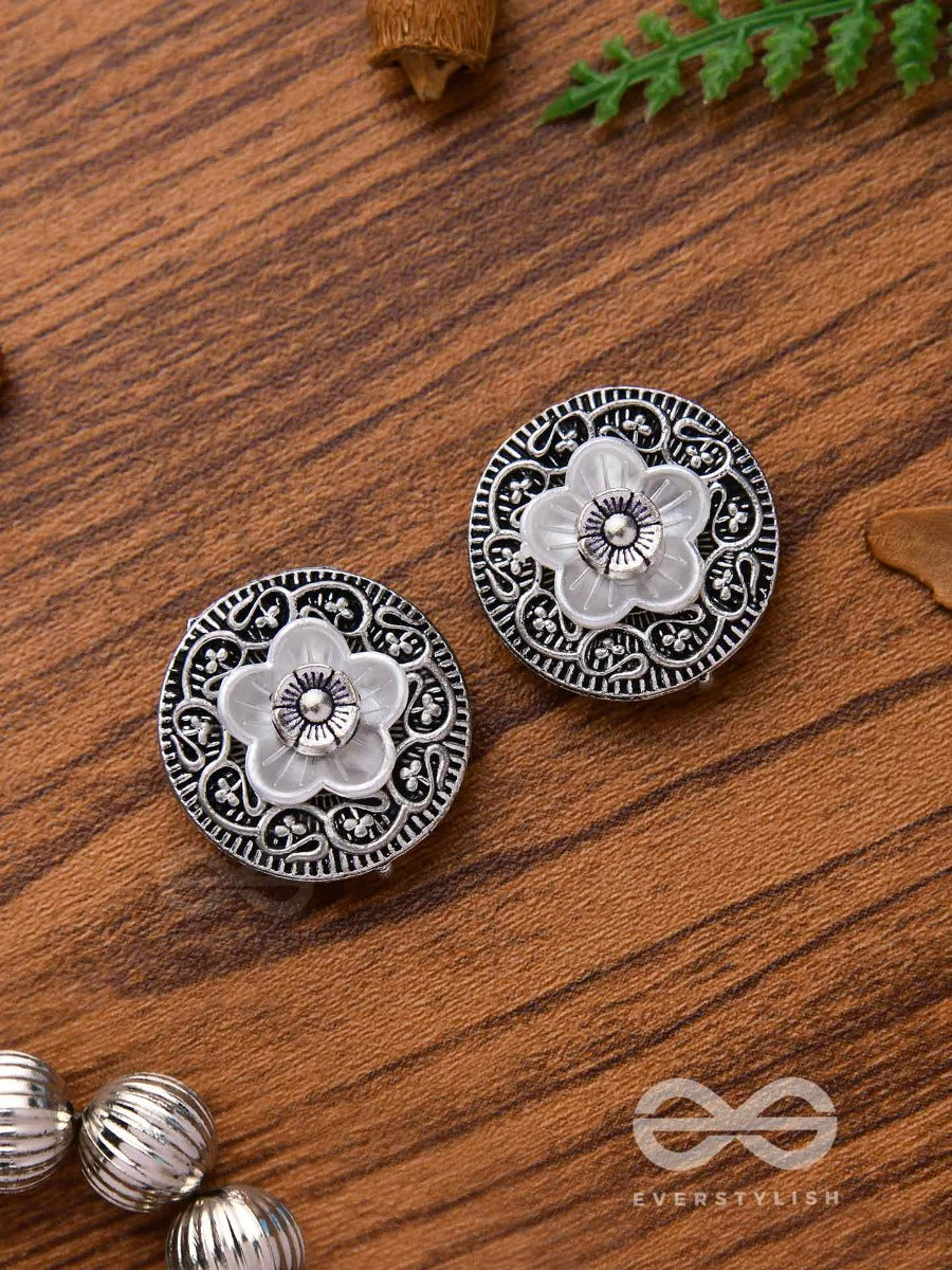 Blossom Spins - Oxidised Stud Earrings