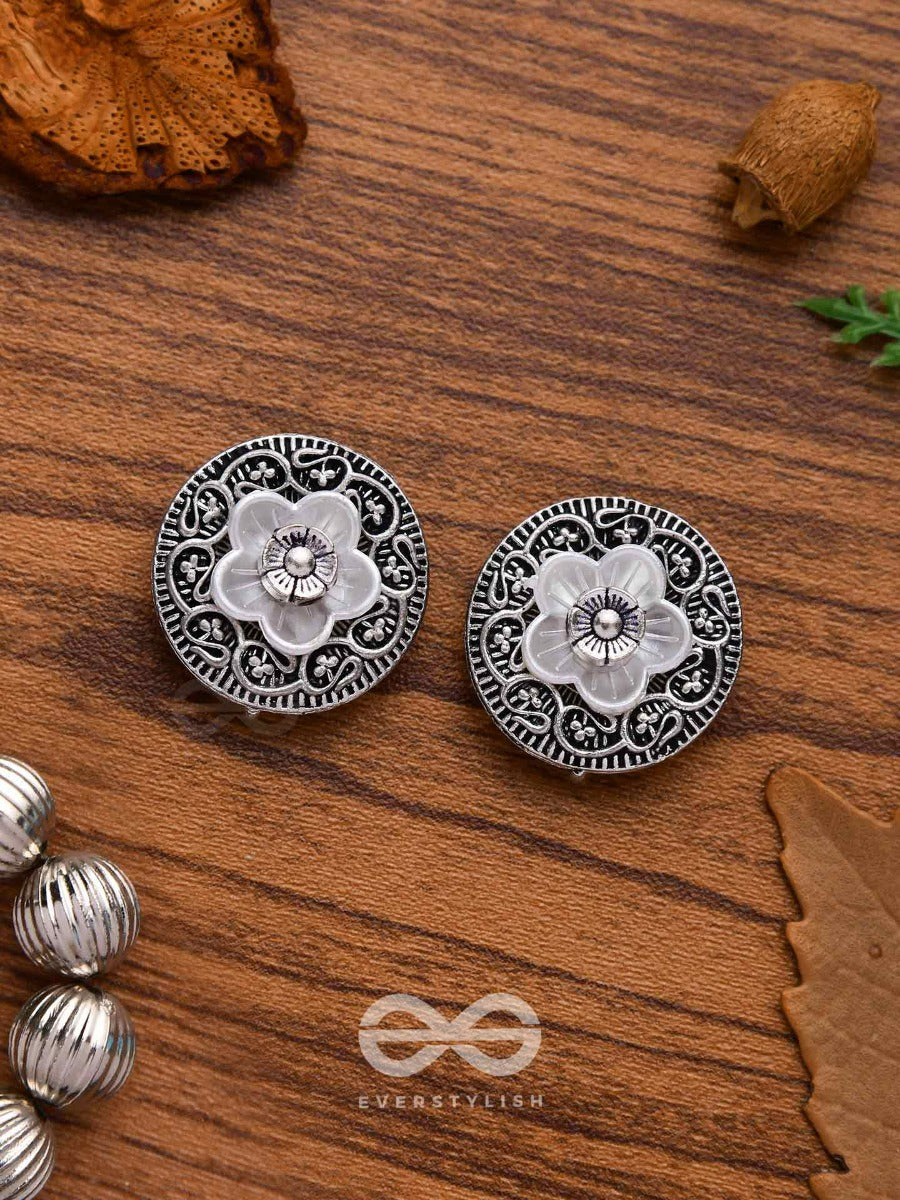Blossom Spins - Oxidised Stud Earrings