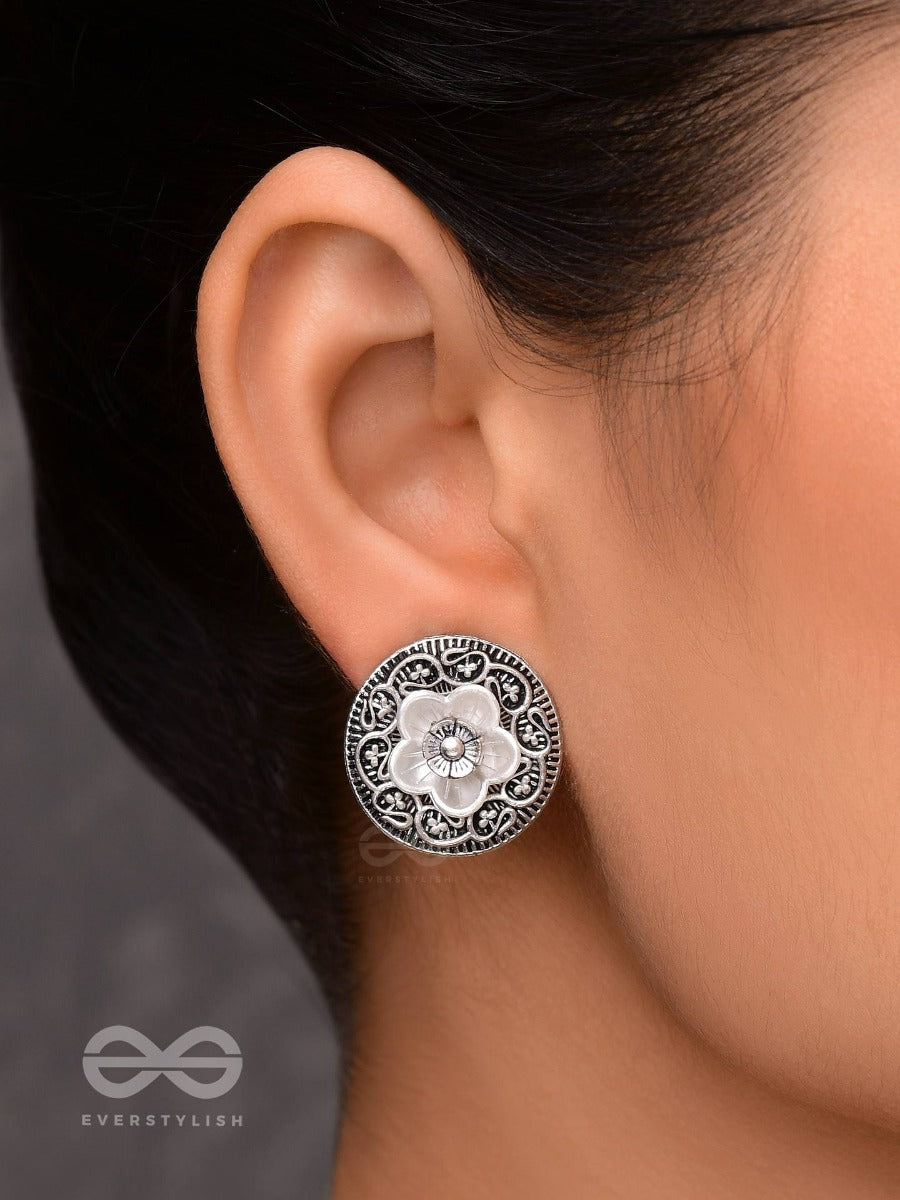 Blossom Spins - Oxidised Stud Earrings