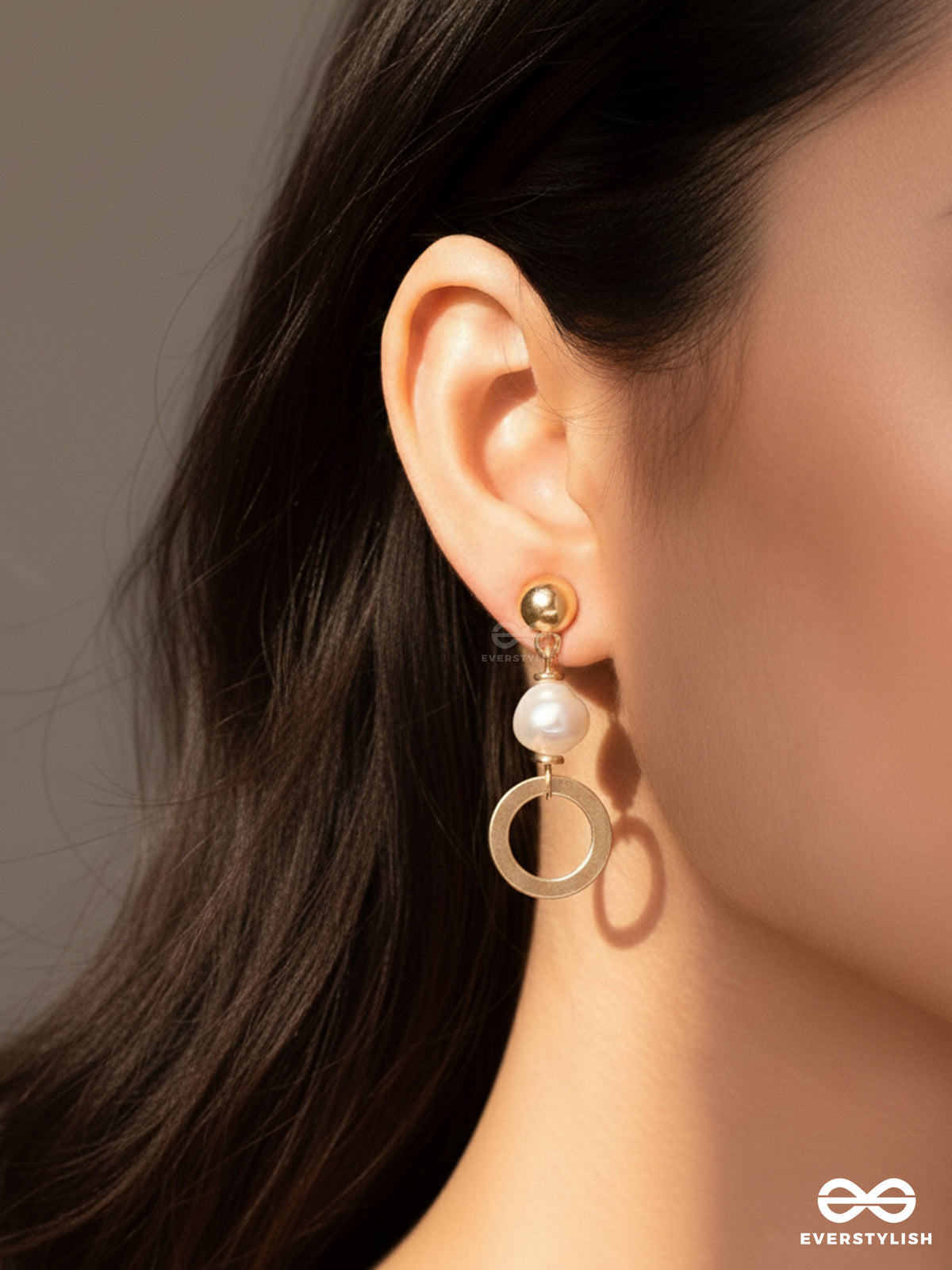The Pearl Spinners - Golden Embellished Earrings