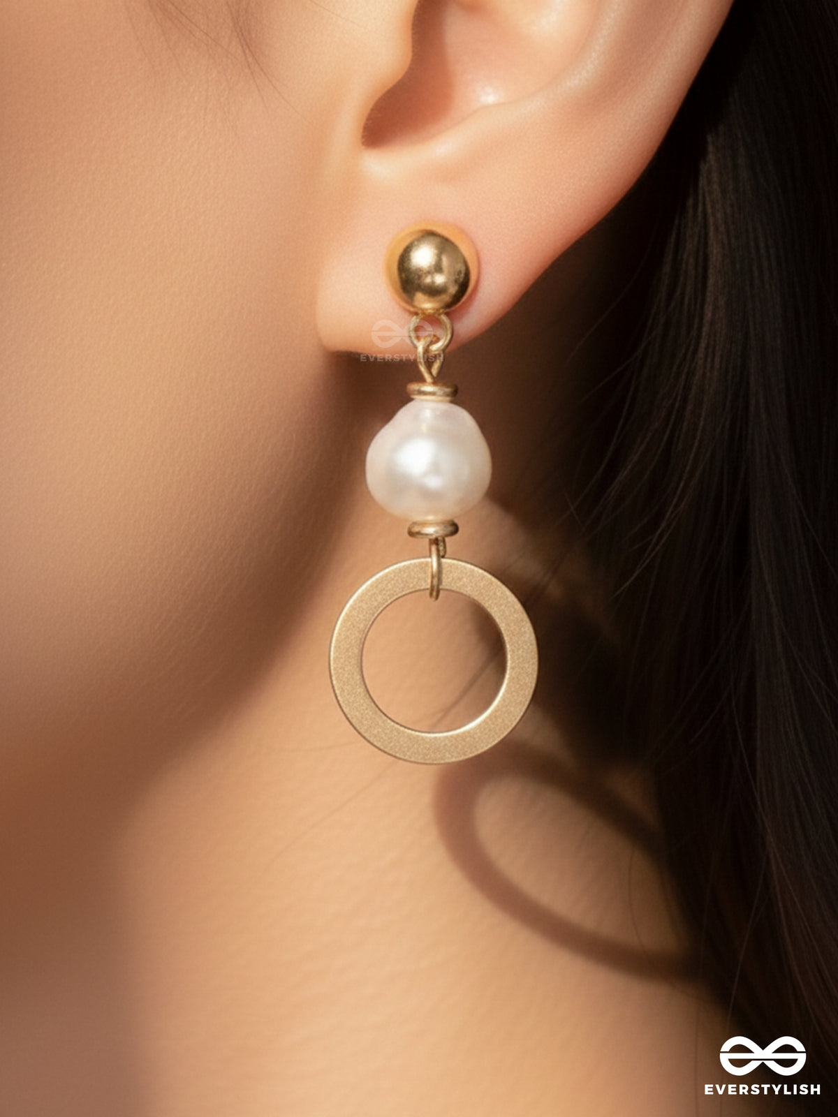 The Pearl Spinners - Golden Embellished Earrings