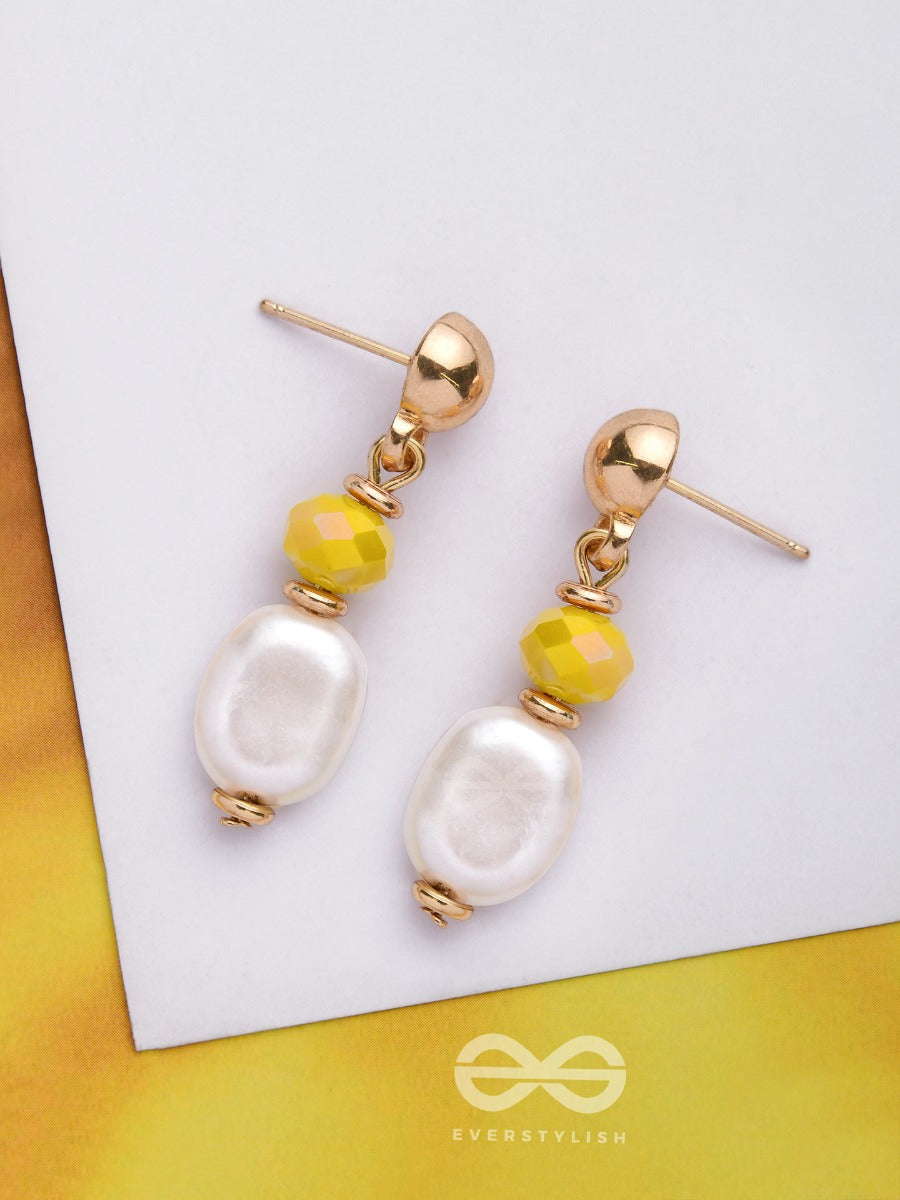 Sunshine Delights - Golden Embellished Earrings