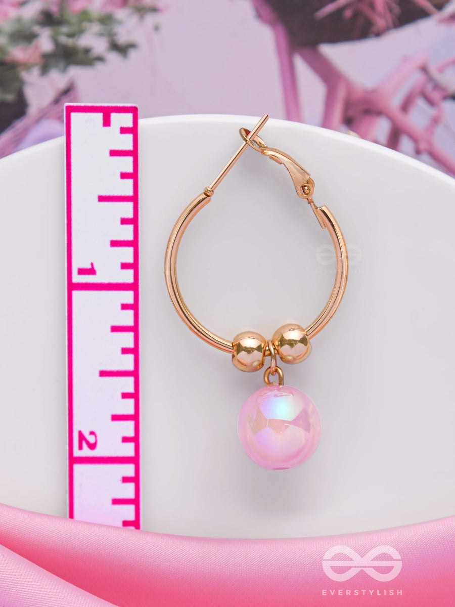 The Pink Champagne - Golden Hoop Earrings