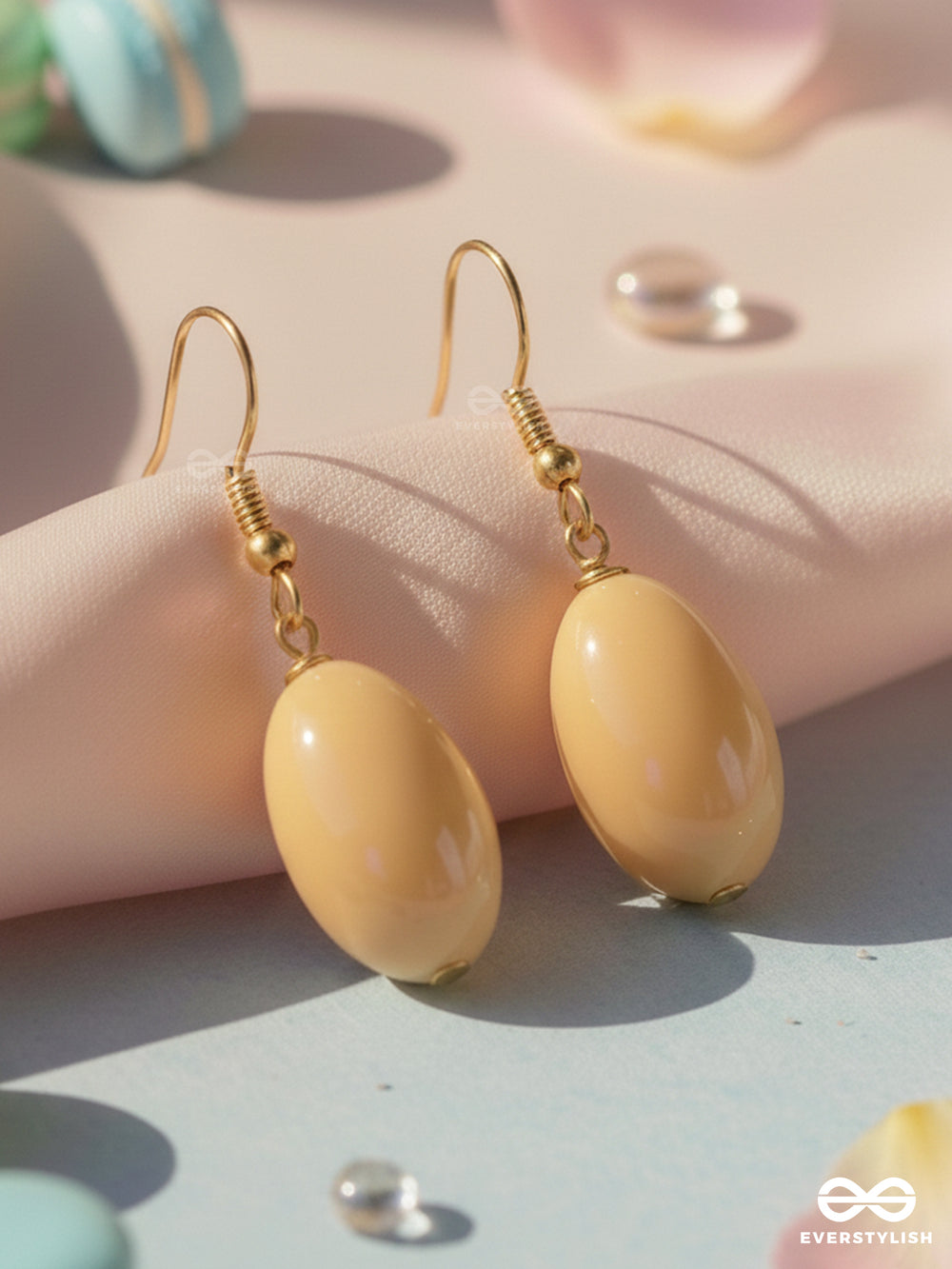 Mango Tango Sparkles - Golden Embellished Earrings