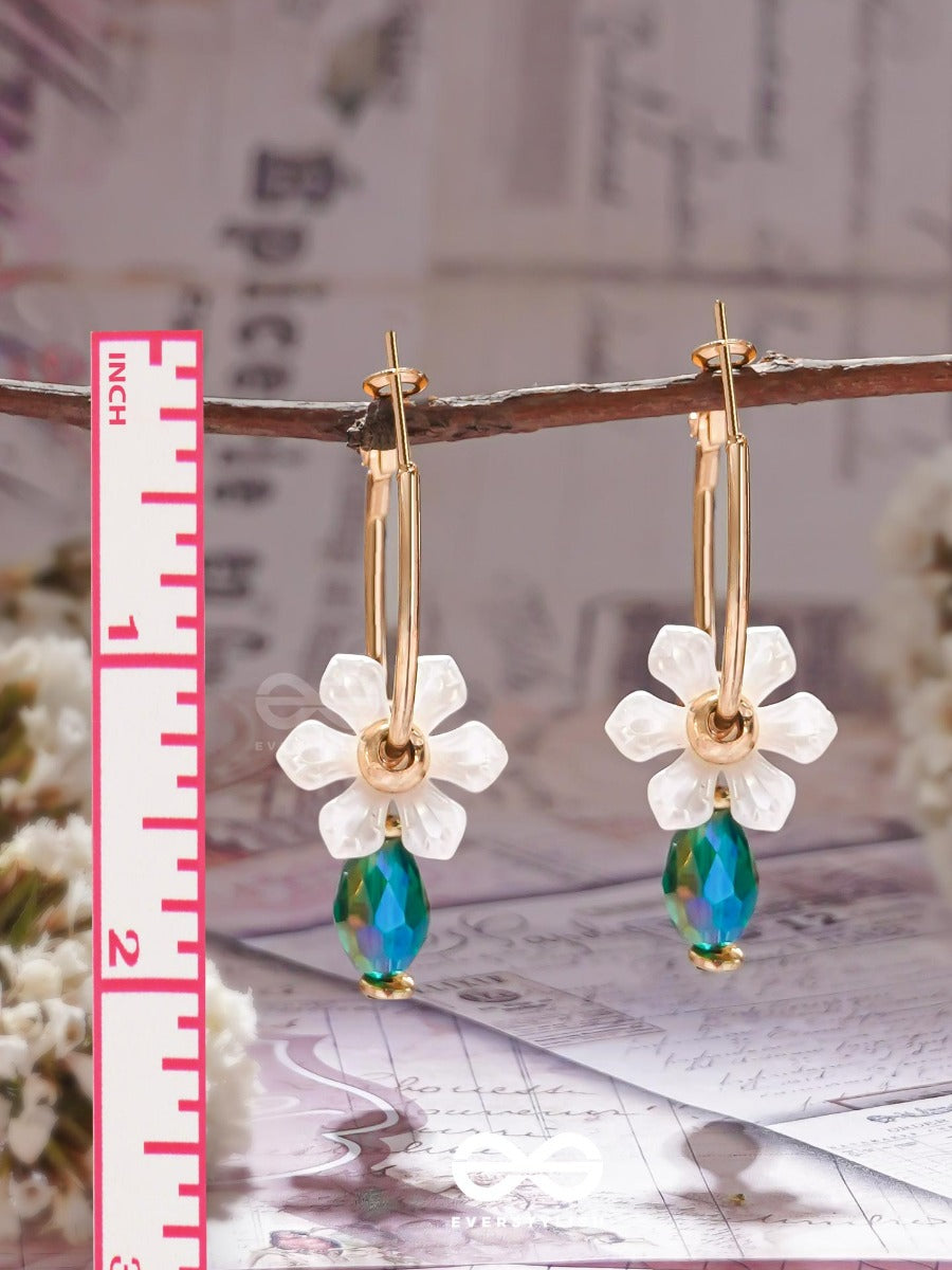 Enchanting Flowers - Golden Hoop Earrings