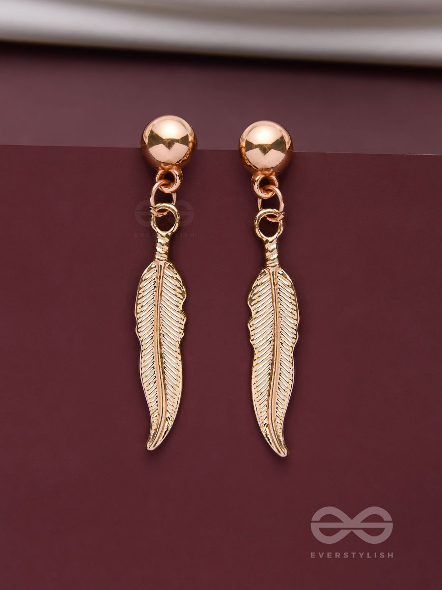 Leaping Leaves - Golden Drop Earrings