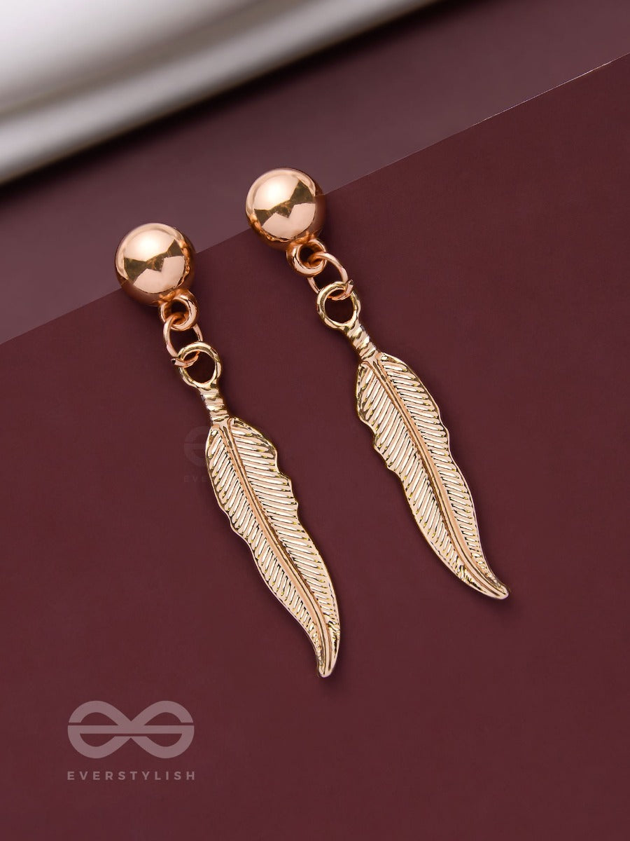 Leaping Leaves - Golden Drop Earrings